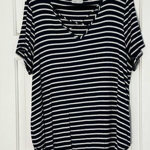 Emory Park Navy and White Striped Relaxed Tee